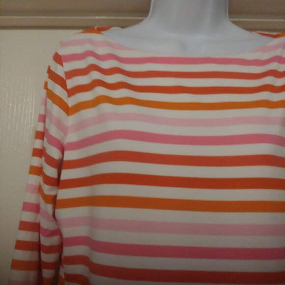 J. McLaughlin Catalina Cloth Pink/Orange Nautical Coastal Mature Business Top L - Picture 3 of 9